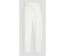 Cropped high-rise tapered jeans - White