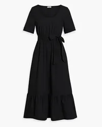 Iris & Ink Dylan belted organic cotton-poplin midi dress - Black Black