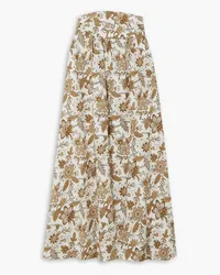 Anna Mason Tati floral-print cotton maxi skirt - Brown Brown