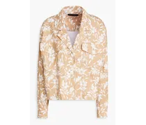 Jessie floral-print linen-blend jacket - Neutral
