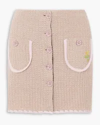 CORMIO Chiara embroidered crocheted metallic cotton-blend mini skirt - Pink Pink