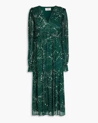 ba&sh Gabriela printed georgette midi dress - Green Green