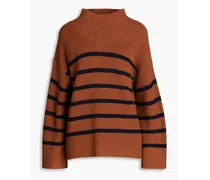 A C. - Louise striped merino wool turtleneck sweater - Brown