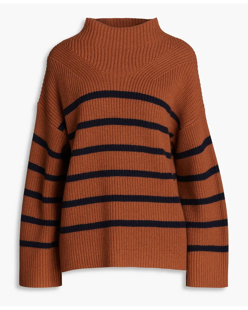 A.L.C. A C. - Louise striped merino wool turtleneck sweater - Brown Brown