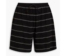 Striped knitted shorts - Black
