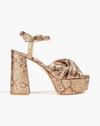 Gianvito Rossi Metallic snake-effect suede platform sandals - Animal print Animal