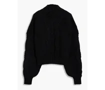 Lyme cable-knit merino wool-blend turtleneck sweater - Black