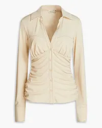 NICHOLAS Rosalie ruched stretch-crepe shirt - Neutral Neutral