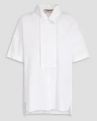 Gentryportofino Organza-trimmed cotton-poplin shirt - White White