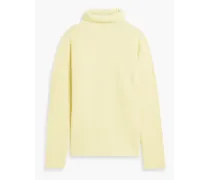 Ribbed cashmere and silk-blend turtleneck sweater - Yellow