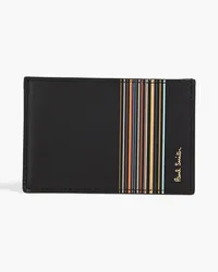 Paul Smith Striped leather cardholder - Black Black