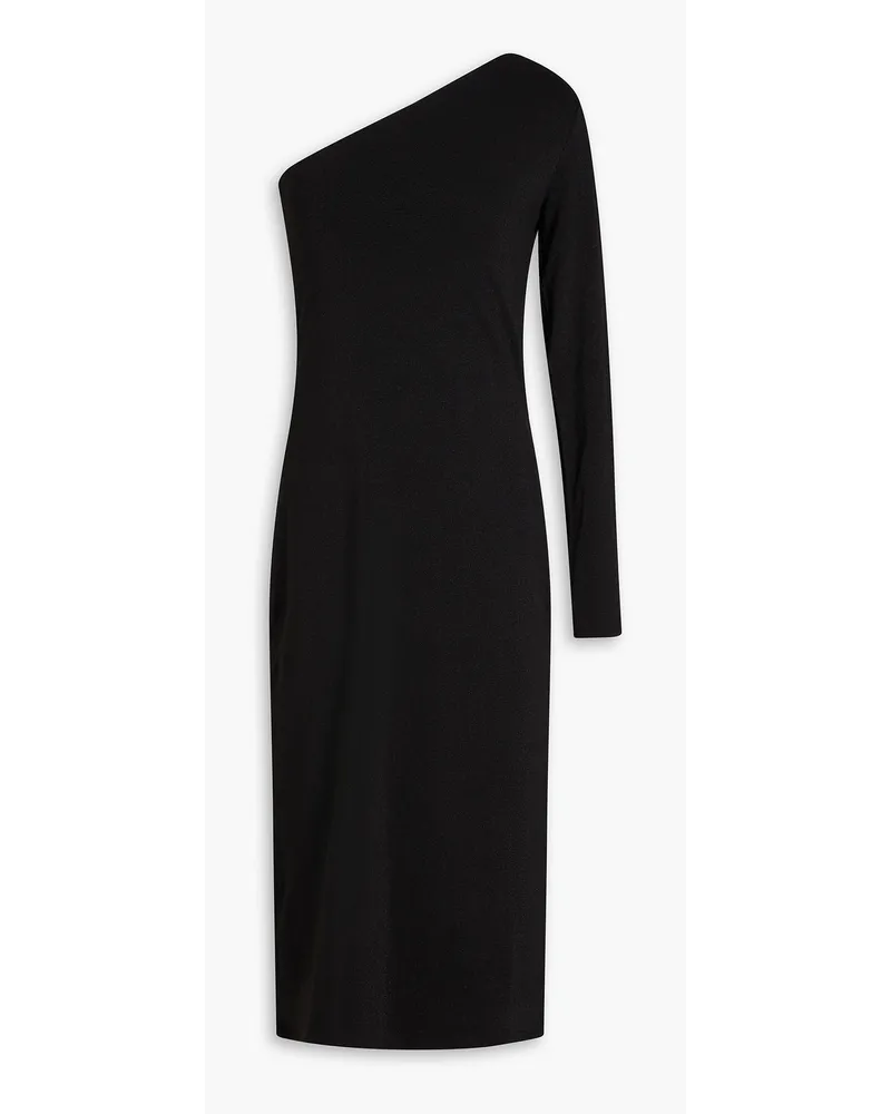 Enza Costa One-sleeve metallic jersey midi dress - Black Black
