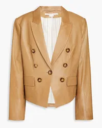 Veronica Beard Cooke double-breasted leather blazer - Brown Brown