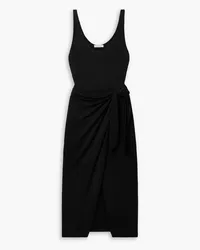 Vince Wrap-effect jersey midi dress - Black Black