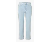 Carnation cropped mid-rise straight-leg jeans - Blue