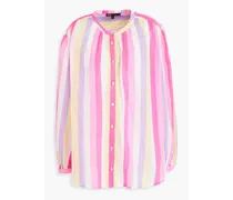 Oversized striped woven shirt - Multicolor