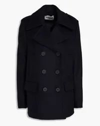 Claudie Pierlot Double-breasted wool-blend felt coat - Blue Blue