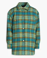 Sandro Checked wool-twill jacket - Blue Blue