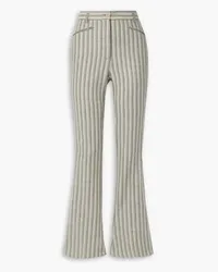 Acne Studios Striped wool and cotton-blend flared pants - Neutral Neutral