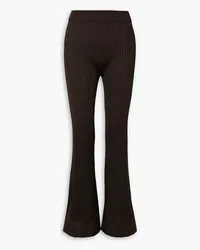 Jil Sander Ribbed-knit flared pants - Brown Brown