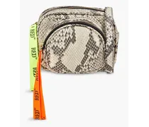 Double Disco snake-effect leather shoulder bag - Animal print