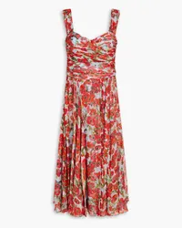 Carolina Herrera New York Floral-print silk-chiffon dress - Red Red