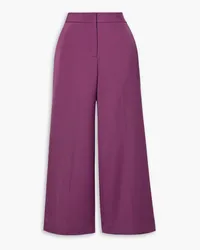 Victoria Beckham Cropped crepe flared pants - Purple Purple