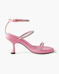 WANDLER June crystal-embellished leather sandals - Pink Pink