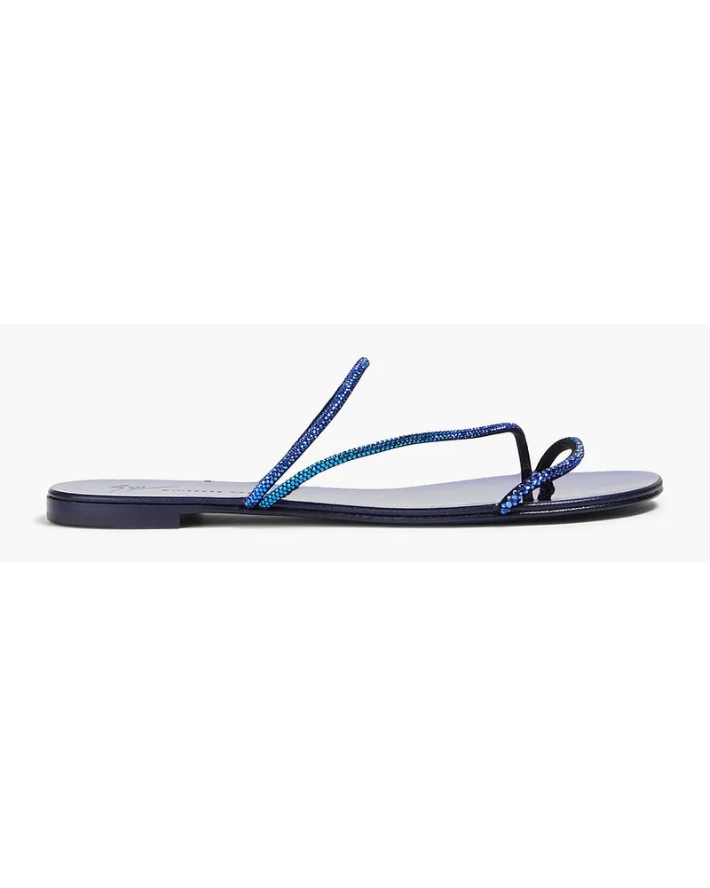 Giuseppe Zanotti Crystal-embellished suede sandals - Blue Blue