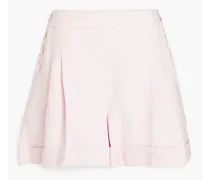 Button-embellished linen shorts - Pink