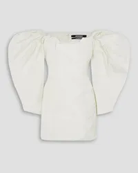 Jacquemus Off-the-shoulder gathered taffeta mini dress - White White