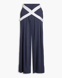 J.W.Anderson Pleated satin wide-leg pants - Blue Blue