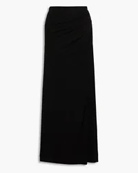 Halston Callen ruched jersey maxi skirt - Black Black