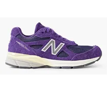 New Balance MADE in USA 990v4 rubber-trimmed suede and mesh sneakers - Purple Purple