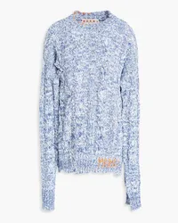 Marni Mélange cable-knit wool and cotton-blend sweater - Blue Blue