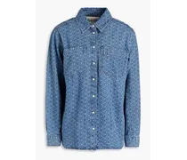 Printed denim shirt - Blue