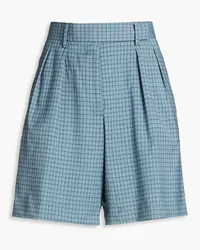 Paul Smith Pleated checked wool-blend shorts - Blue Blue