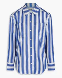 Claudie Pierlot Striped cotton-poplin shirt - Blue Blue