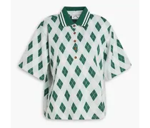 Clubhouse Dom argyle jacquard-knit cotton polo shirt - Green