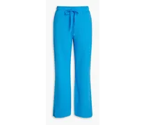 Penny cotton-blend jersey flared track pants - Blue