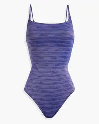 Zimmermann Metallic stretch-jacquard swimsuit - Blue Blue