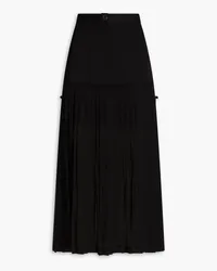 Sandro Pleated twill midi skirt - Black Black