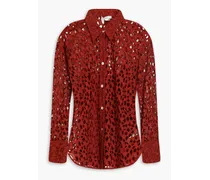 Corded lace cotton shirt - Red