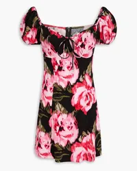 ROTATE Birger Christensen Floral-jacquard mini dress - Pink Pink