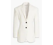 Cotton-blend grosgrain blazer - White