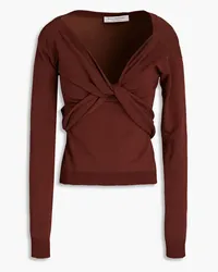 Philosophy Di Lorenzo Serafini Twist-front cotton sweater - Brown Brown