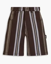 Jacquemus Panini striped cotton-blend twill shorts - Brown Brown