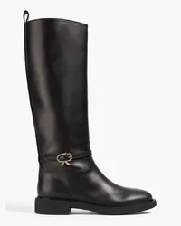 Gianvito Rossi Ribbon Cavalier leather knee boots - Black Black