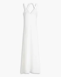 Halston Allison bead-embellished crepe gown - White White