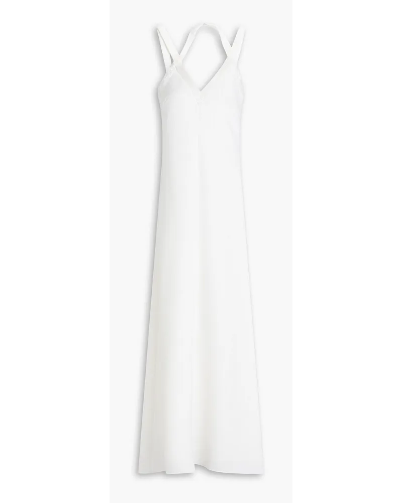 Halston Allison bead-embellished crepe gown - White White